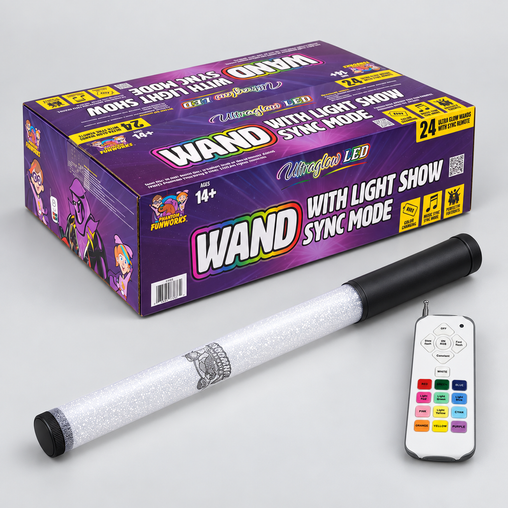 LED Ultra Glow Wand - 24 Pack w/ Sync remote