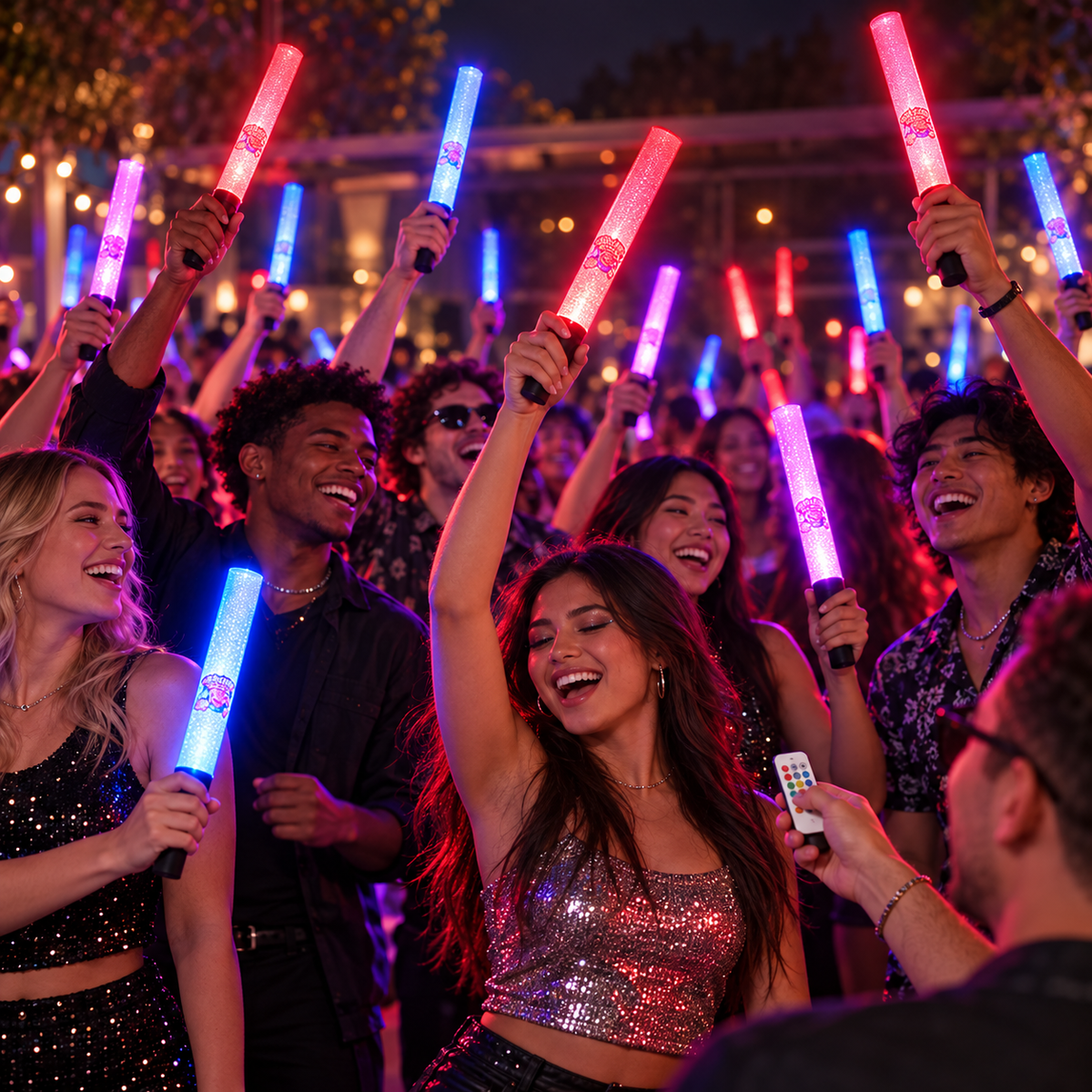 LED Ultra Glow Wand - 50 Pack w/ Sync remote